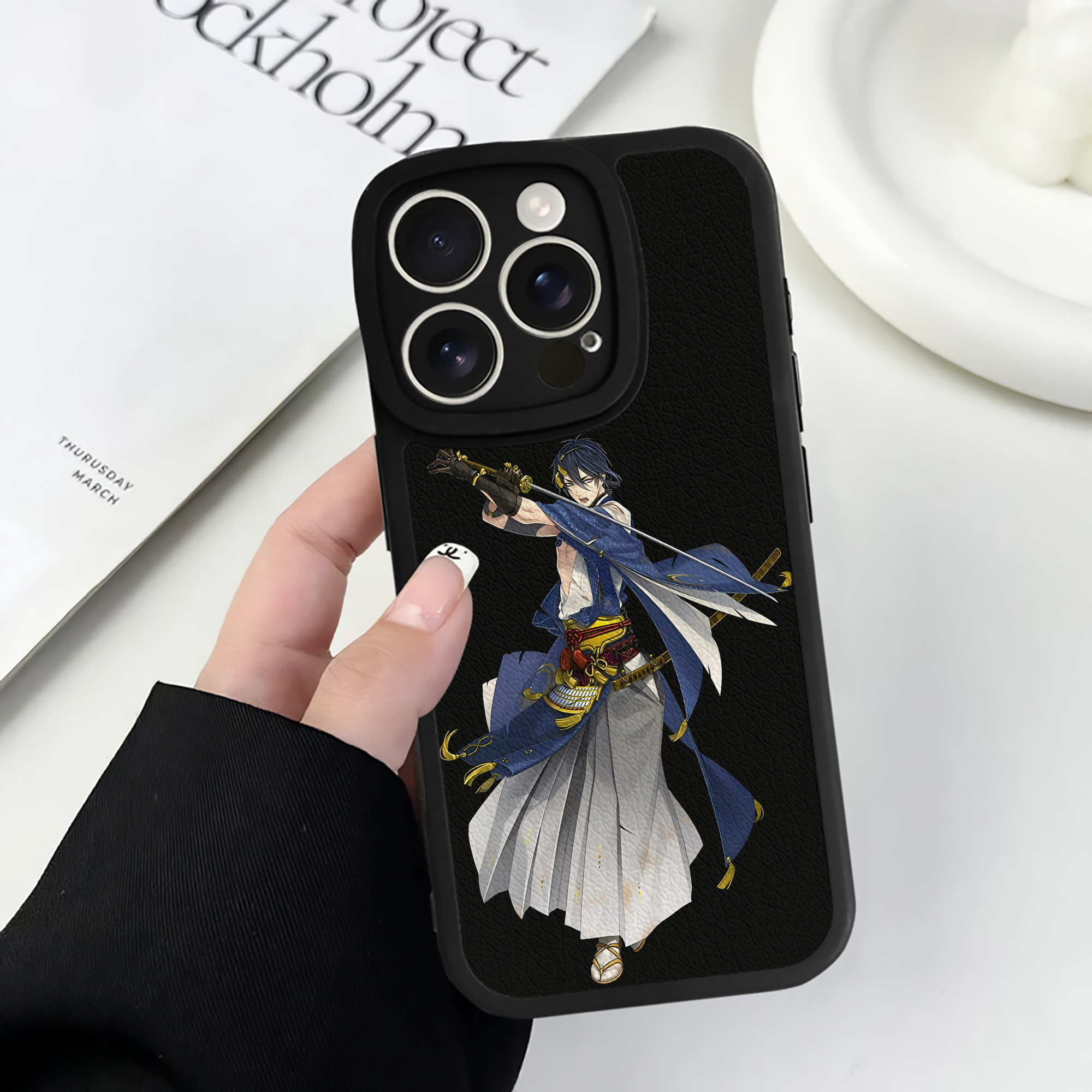 （画像用） 刀剣乱舞 Touken Ranbu 【iPhone 16シリーズ対応】シリコンスマホケース（レザー調） 材質：シリコン